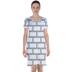 Wall Pattern Rectangle Brick Short Sleeve Nightdress by BangZart