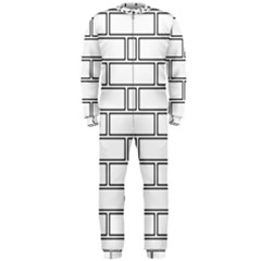 Wall Pattern Rectangle Brick OnePiece Jumpsuit (Men) 