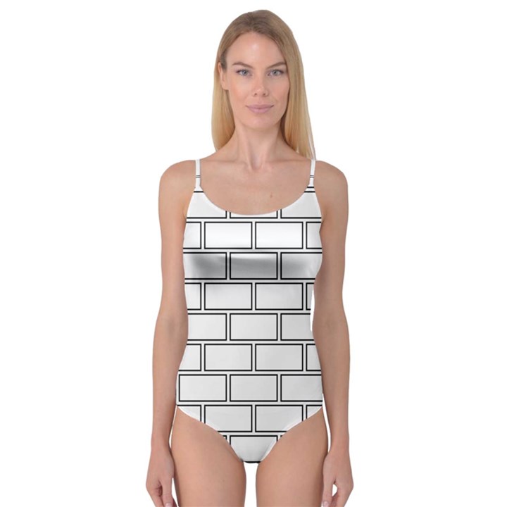 Wall Pattern Rectangle Brick Camisole Leotard 