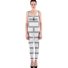 Wall Pattern Rectangle Brick Onepiece Catsuit by BangZart