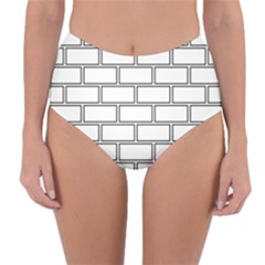 Wall Pattern Rectangle Brick Reversible High-Waist Bikini Bottoms