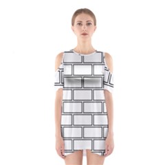 Wall Pattern Rectangle Brick Shoulder Cutout One Piece by BangZart