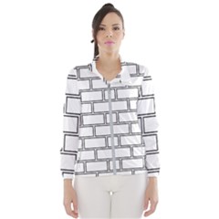 Wall Pattern Rectangle Brick Wind Breaker (Women)