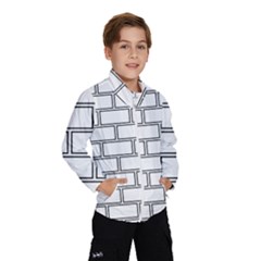 Wall Pattern Rectangle Brick Wind Breaker (Kids)