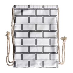 Wall Pattern Rectangle Brick Drawstring Bag (Large)