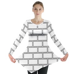 Wall Pattern Rectangle Brick Long Sleeve Tunic 