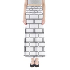 Wall Pattern Rectangle Brick Full Length Maxi Skirt