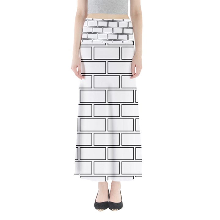 Wall Pattern Rectangle Brick Full Length Maxi Skirt