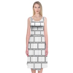 Wall Pattern Rectangle Brick Midi Sleeveless Dress