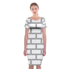 Wall Pattern Rectangle Brick Classic Short Sleeve Midi Dress by BangZart