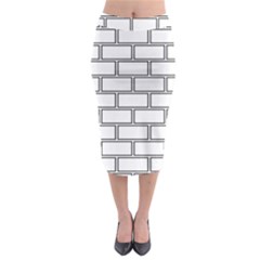 Wall Pattern Rectangle Brick Midi Pencil Skirt