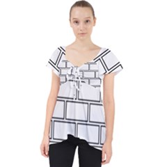 Wall Pattern Rectangle Brick Lace Front Dolly Top