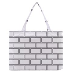 Wall Pattern Rectangle Brick Zipper Medium Tote Bag