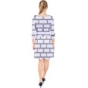 Wall Pattern Rectangle Brick Quarter Sleeve Front Wrap Dress	 View2