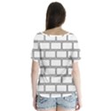 Wall Pattern Rectangle Brick V-Neck Flutter Sleeve Top View2