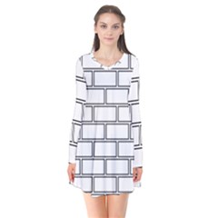 Wall Pattern Rectangle Brick Flare Dress