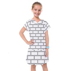 Wall Pattern Rectangle Brick Kids  Drop Waist Dress