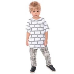 Wall Pattern Rectangle Brick Kids Raglan Tee