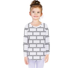 Wall Pattern Rectangle Brick Kids  Long Sleeve Tee