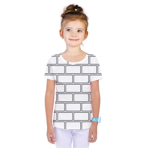 Wall Pattern Rectangle Brick Kids  One Piece Tee by BangZart