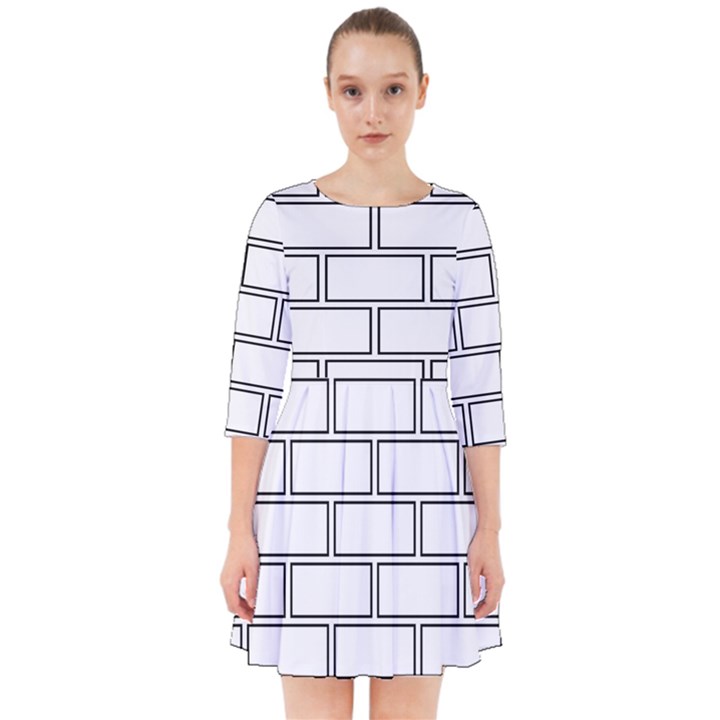 Wall Pattern Rectangle Brick Smock Dress