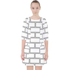 Wall Pattern Rectangle Brick Pocket Dress by BangZart