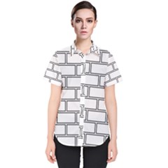 Wall Pattern Rectangle Brick Women s Short Sleeve Shirt