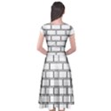 Wall Pattern Rectangle Brick Cap Sleeve Wrap Front Dress View2