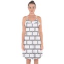 Wall Pattern Rectangle Brick Ruffle Detail Chiffon Dress View1