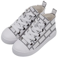 Wall Pattern Rectangle Brick Kid s Mid-top Canvas Sneakers by BangZart