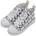 Wall Pattern Rectangle Brick Kid s Mid-Top Canvas Sneakers View2