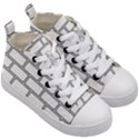 Wall Pattern Rectangle Brick Kid s Mid-Top Canvas Sneakers View3