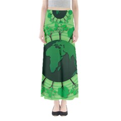 Earth Forest Forestry Lush Green Full Length Maxi Skirt by BangZart