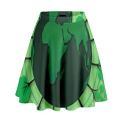 Earth Forest Forestry Lush Green High Waist Skirt by BangZart