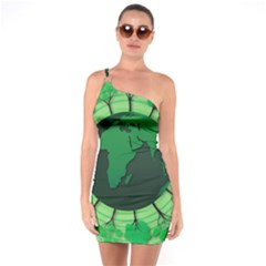 Earth Forest Forestry Lush Green One Soulder Bodycon Dress by BangZart