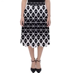 Triangle Pattern Background Folding Skater Skirt