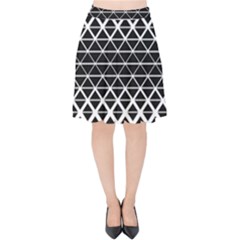 Triangle Pattern Background Velvet High Waist Skirt