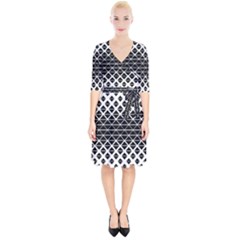 Triangle Pattern Background Wrap Up Cocktail Dress