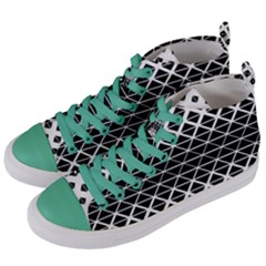 Triangle Pattern Background Women s Mid-top Canvas Sneakers