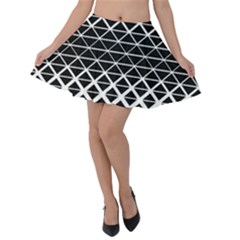 Triangle Pattern Background Velvet Skater Skirt