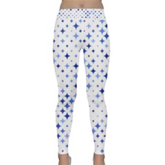 Star Curved Background Blue Classic Yoga Leggings by BangZart