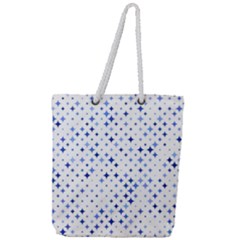 Star Curved Background Blue Full Print Rope Handle Tote (large) by BangZart