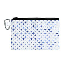 Star Curved Background Blue Canvas Cosmetic Bag (medium)