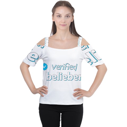 Verified Belieber Cutout Shoulder Tee by Valentinaart