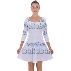 Verified Belieber Quarter Sleeve Skater Dress