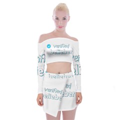 Verified Belieber Off Shoulder Top With Mini Skirt Set by Valentinaart