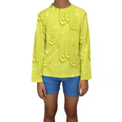 Yellow Oval Ellipse Egg Elliptical Kids  Long Sleeve Swimwear by BangZart