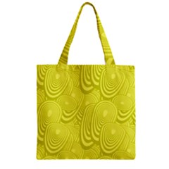 Yellow Oval Ellipse Egg Elliptical Zipper Grocery Tote Bag by BangZart