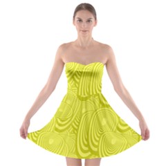 Yellow Oval Ellipse Egg Elliptical Strapless Bra Top Dress by BangZart