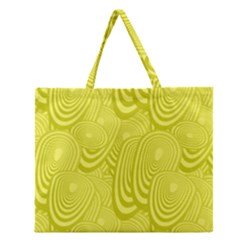 Yellow Oval Ellipse Egg Elliptical Zipper Large Tote Bag by BangZart